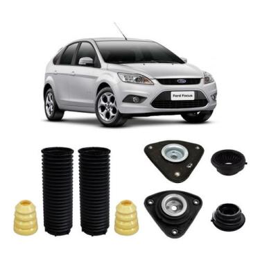 Imagem de Par Kit Do Amortecedor Dianteiro Coxim Rolamento Batente Coifa Ford Focus 2008 2009 2010 2011 2012 2013 - Pronta Entrega