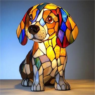 Imagem de Lâmpada Corgi, Dachshund, Chihuahua, Schnauzer, Bulldog Francês, Cachorro Boxer, Pug, Beagle, Pomerânia, Basset Hound Luz de Mesa Bonito Vintage Animal Lâmpada de Mesa LED Resina Manchada USB Luz