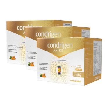 Imagem de Kit 3 Condrigen Artro Colágeno Tipo 1 e 2 Frutas Amarelas 30 Sachês Maxinutri-Unissex