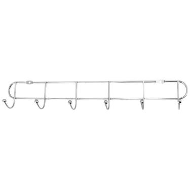 Imagem de Kit 4 Cabides De Parede Inox Com 6 Ganchos 35Cm Organizador