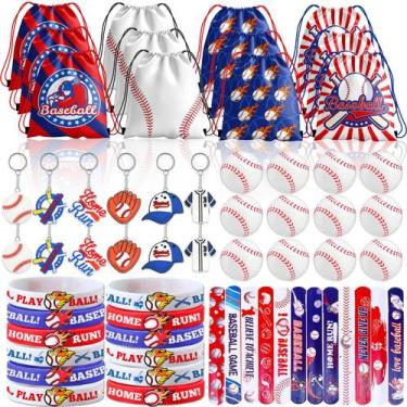 Imagem de Lembrancinhas de aniversário Bluegogo Baseball com bolsa, 72 peças par