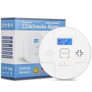 Imagem de ARIKON 2 Em 1, Alarme Combinado De Fumaça E Monóxido De Carbono, Detecção De Co, Alerta De 85 Db, Leitura Digital Lcd, Com 3 Pilhas Aa De 1,5 V, Aviso De Bateria Fraca, Botão De Autoteste, Fácil Ins