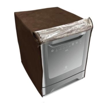 Imagem de CAPA PARA LAVA LOUÇAS ELECTROLUX 8 SERVIÇOS TRANSPARENTE FLEX (Marrom)