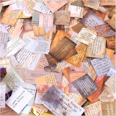 Imagem de 240 peças de adesivos grandes com citação de inspiração vintage para diário, conjunto de 4 adesivos retrô para palavras de máquina de escrever, efêmeras para artigos de revistas de lixo, colagem, bujo