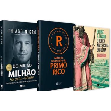 Imagem de Kit 3 livros do mil ao milhão + primo rico + o homem mais rico da babi