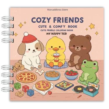 Imagem de Livro de Colorir Cozy Friends Moments Com 50 folhas de papel premium 180g Capa Dura