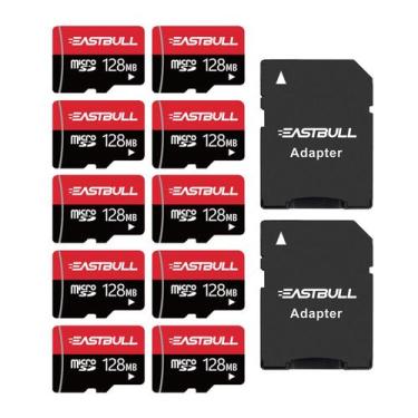 Imagem de Cartão Micro SD EASTBULL 128 MB, pacote com 10 vídeos Full HD UHS-I U1