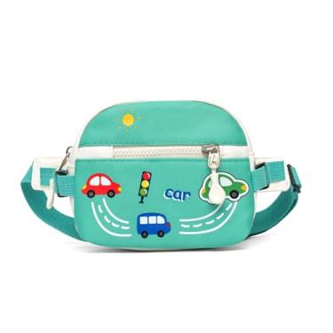Imagem de Linda pochete infantil para carro, pequena bolsa transversal de nylon, bolsa de cinto para meninas e meninos, Verde, one size