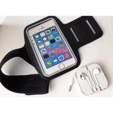 Imagem de Braçadeira Capa Suporte Porta Celular de Braço + Fone de Ouvido Esport