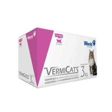 Imagem de Vermicats Display Vermífugo Gatos 3Kg C/ 10 Cartuchos World