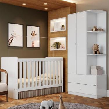 Imagem de Quarto de Bebê Completo Hope 2 Portas 2 Gavetas Branco - Pnr Móveis, B