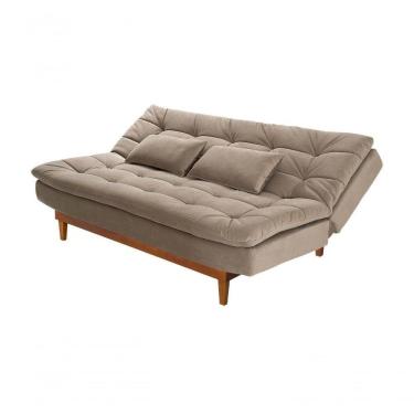 Imagem de Sofá Cama Dubai 3 Lugares Império Reclinável Casal Pés Madeira Espuma Especial D33 Madero Chocolate 377