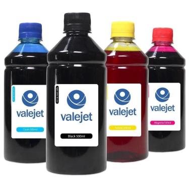 Imagem de Kit 4 Tintas Para Epson Black E Coloridas Corante L14150 Cmyk 500ml Valejet