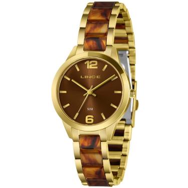 Imagem de Relógio Lince Feminino Mesclado Marrom Dourado Lrt4799l36 N2kn