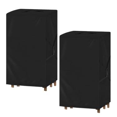 Imagem de QYILUARE Capa de cadeira dobrável, resistente à água, bolsa de armazenamento para cadeiras dobráveis com alças para metal, plástico e madeira, pacote com 2