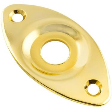 Imagem de Jack Plate Curvo Oval Vintage Dourado Para Guitarra Contra Baixo - Thi