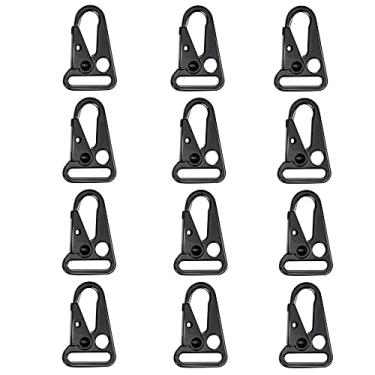 Imagem de Fanjin 1" Clipe De Boca Alargado Para Estilingue, Ganchos Pressão Resistentes Chaveiro, Mochilas Atividades Ao Ar Livre, Mosquetões Táticos (Pacote Com 12 (Preto))