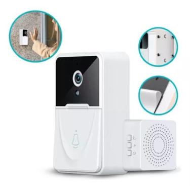Imagem de Kit Campainha Com Câmera Wifi Sem Fio Áudio Interfone Portão - Camera 