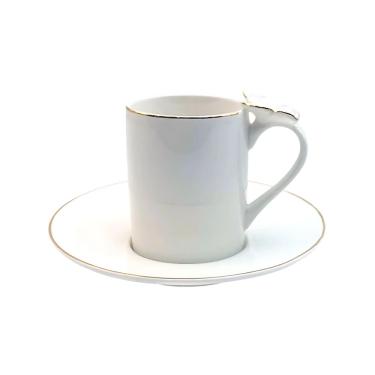 Imagem de Conjunto De Xícaras Para Chá Com Pires Em Porcelana Ramoudie Com 8 Peças 180ml L`Hermitage