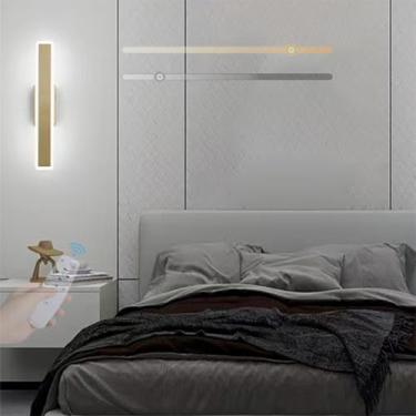 Imagem de GZZBMY Luzes de parede LED para interior longo criativo acrílico lâmpadas de parede modernas arandelas de parede reguláveis com controle remoto 3000K-6500K quarto corredor sala de estar sala de jantar