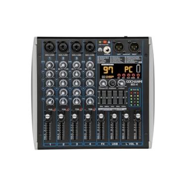 Imagem de Mesa de Som Gochanmi MX4 DJ Mixer 4 Canais 99 Efeitos DSP 127/220V