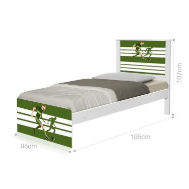 Imagem de Cama Solteiro Com Cabeceira Adesivada Futebol Jogador