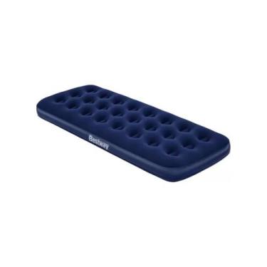 Imagem de Colchão inflável Bestway Solteiro Azul 150kg 76cm x 185cm x 22cm