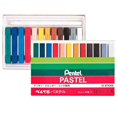 Imagem de Giz pentel pastel seco ga 12ad c/12 cores, 3