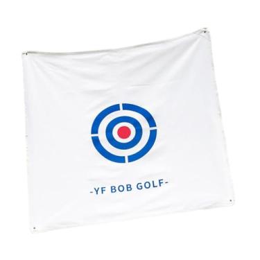 Imagem de Vaveren Rede de rebatidas de golfe, pano para alvo de golfe, campo de treino versátil, mira, balanço de exercício, resistente para prática esportiva, jardim, Branco