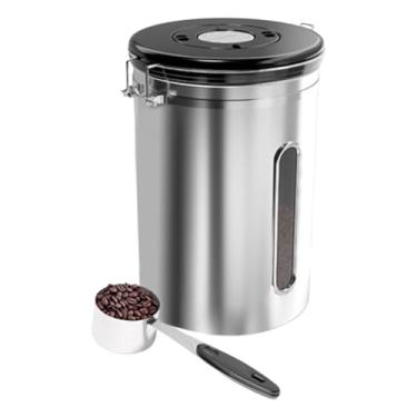 Imagem de Coffee Canister - Recipientes Estanques Para Café,Dispensador Impermeável Selado A Vácuo Frasco 1800ml, Suporte Para Arroz, Açúcar, Chá, Cereais, Cozinha, Despensa E