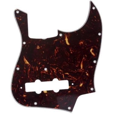 Imagem de Musiclily Pro 11 Furos Escudo Baixo Pickguard para Fender Japan Jazz Bass 4 Cordas,4 Camadas Tortoise Shell
