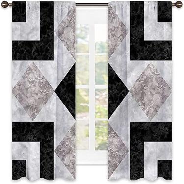 Imagem de Cortinas blecaute de mármore – Cortinas de quarto e sala de estar com isolamento térmico, economia de energia e redução de ruído, L 132 x C 182 cm