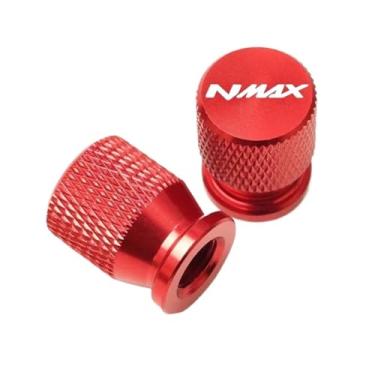 Imagem de jininshengxindianzi Compatible With NMAX N-Max 125 155 NMAX125 Nmax155 Scooter Accessories Tyre Valve Cover Cap&Motorcycle Embroidery Key Chain Keychain(1 pair Red)