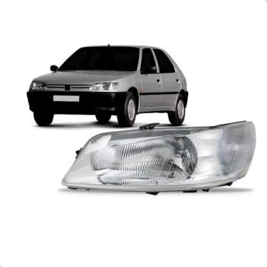 Imagem de Farol Peugeot 306 1997 1998 1999 2000 Lente Raiada - SP ACESSÓRIOS, Es