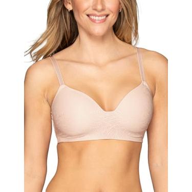 Imagem de Vanity Fair Sutiã feminino sem aro sem esforço, suporte macio sem fio e bojos de espuma de memória, P-3GG, plus size, rosa, XGG