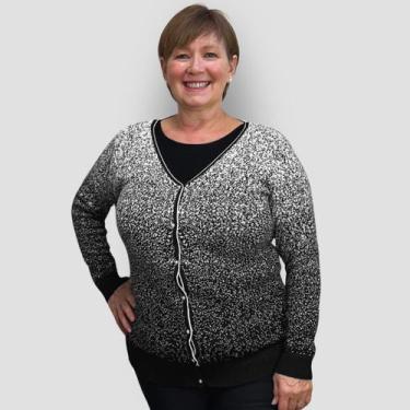 Imagem de Suéter Feminino Tricô Manga Longa Gola V Básico Casaco Moda - Fran & S