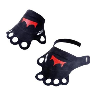 Imagem de Luvas de escalada Ocun Crack, excelente proteção para travamento, mantém a sensibilidade e melhora a fricção, fecho de alça oculto de liberação rápida, Black, Red, Medium