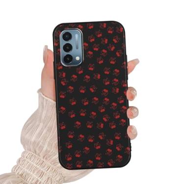 Imagem de Zrutru Capa de telefone fofa com laço de cereja para Oneplus Nord N200 5G 6,5 polegadas, estampa de laço de cereja kawaii, design estético, capas de silicone macio TPU fino à prova de choque capa de