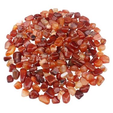 Imagem de 400 g Natural Pebbles Vaso Enchimento Aquário Cascalho Aquário Pedras Esmagadas Decorativas Pedras Suculentas Granel Polido Formato Irregular - Vermelho