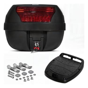 Imagem de Bau Moto，Porta-Bagagens + Top Case 28 Litros 2006-2011 Preto Cromado(Baú 28L)