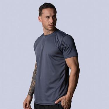 Imagem de Camiseta esportiva Dry Fit masculina academia treino - GILUZ, Grafite,