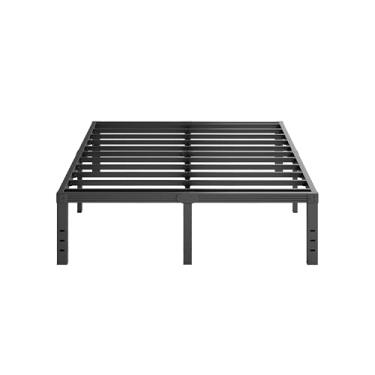 Imagem de Furnitui Estrutura de cama casal de metal de 40,6 cm, estrutura de cama de plataforma tamanho completo, sem necessidade de mola box, montagem fácil, sem ruído, resistente, preta