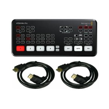 Imagem de Blackmagic Design ATEM Mini Pro HDMI Live Stream Switcher Bundle with 6-Feet 4K HDMI High-Speed Cable with Swivel Head (2-Pack) (3 Items)