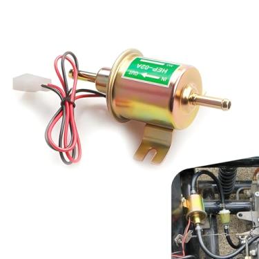 Imagem de MOXRUQ Bomba de combustível elétrica, bomba de combustível diesel a gás 12V, HEP-02A kit de bomba de combustível elétrica de baixa pressão em linha, adequado para todos os carros, caminhões, barcos,