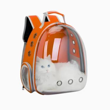 Imagem de Mochila de Transporte Pet com Visão Panorâmica  LARANJA - Atumme
