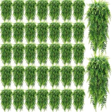 Imagem de Geosar 104 plantas artificiais penduradas 81 cm, samambaias de Boston, plantas falsas de plástico para parede, quarto, jardim, guirlanda de casamento, decoração interna e externa, sem cesta