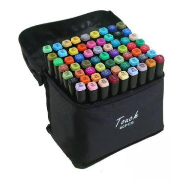 Imagem de Kit 60 Canetinhas Coloridas Ponta Dupla Viral - 4GSHOP