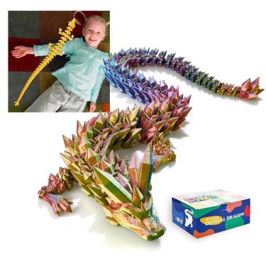 Imagem de Dragon Toy RWSEFK 30 cm, dragão de cristal impresso em 3D