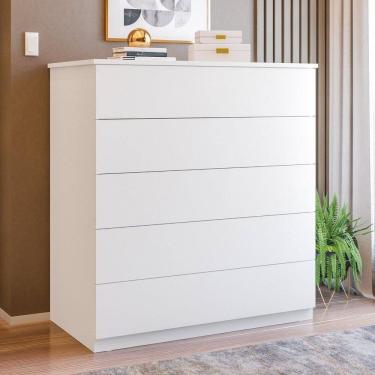 Imagem de Aparador para Sala de Estar com 5 Gavetas Compacta Branco