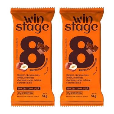Imagem de Kit 2X: Barra de Proteína Chocolate com Avelã Sem Açúcar WinStage 54g
